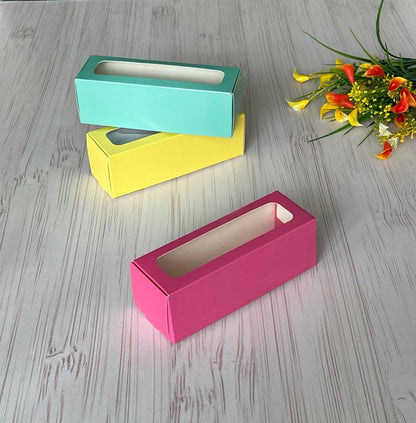 Karton für Macarons Rosa 17×5,5×5,5 cm, 5 Stk