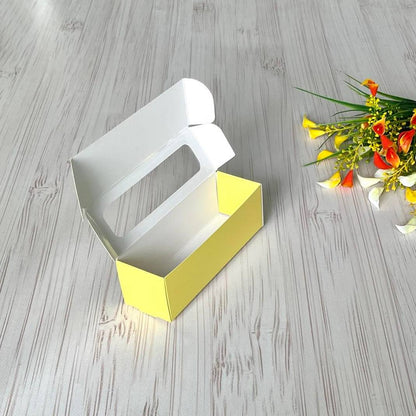 Karton für Macarons Gelb 17×5,5×5,5 cm, 5 Stk