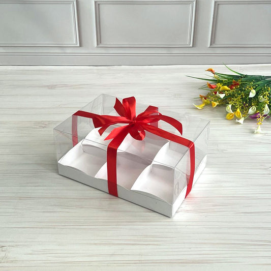 Transparente Box für 6 Desserts 260x170x110 mm