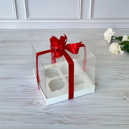 Transparente Box für 4 Cupcakes 180x180x200 mm/PET