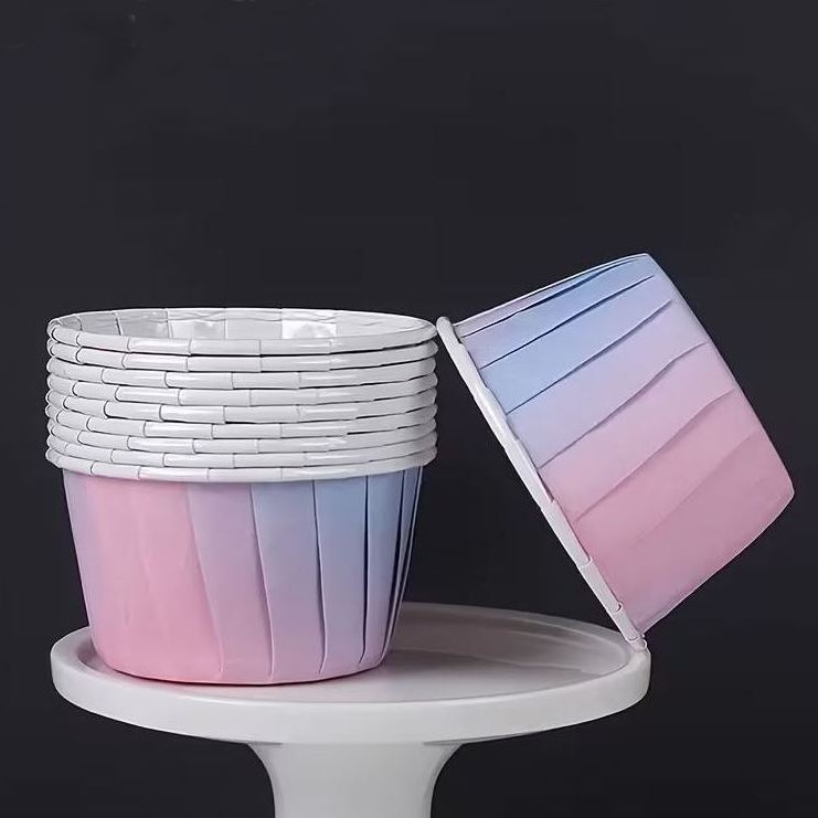 Cupcake / Muffin Backförmchen, 25 Stk –  Rosa-Lila-Farbverlauf