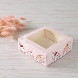 Box für Desserts mit Fenster 20x20x7 cm Häschen, 5 Stück