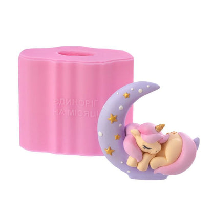 Silikonform Einhorn auf dem Mond 3D