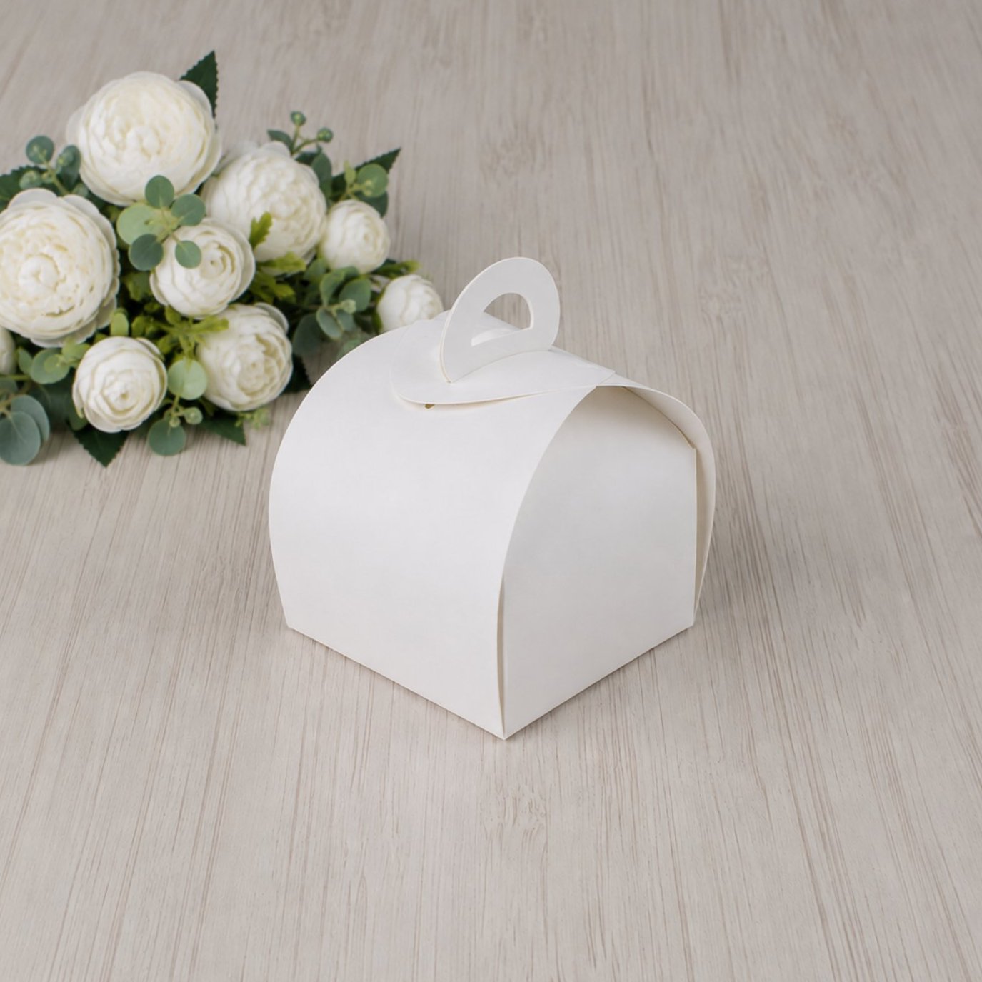 Box für Kuchen mit Griff 110x110x110 mm, Weiß – 5 Stück