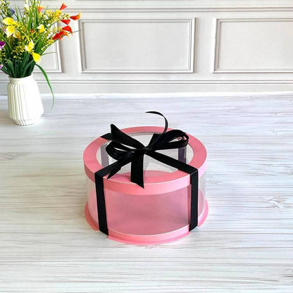 Box Verpackungsschachtel Transparent Rund ROSA