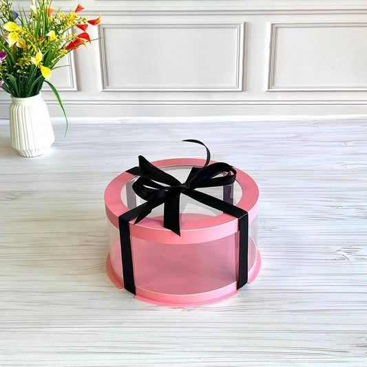 Box Verpackungsschachtel Transparent Rund ROSA