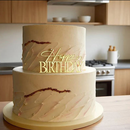 Topper Happy Birthday Gold