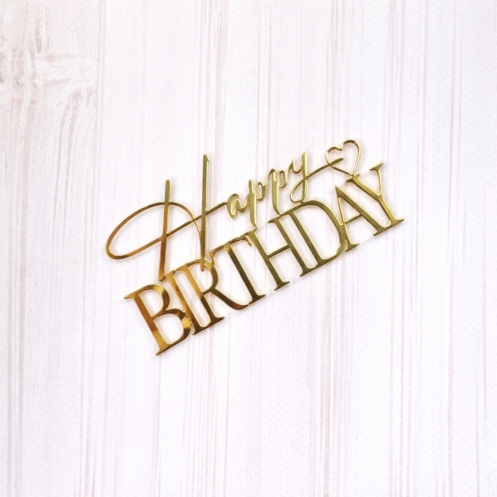 Cake Topper „Happy Birthday“ Gold (Dekor 22)