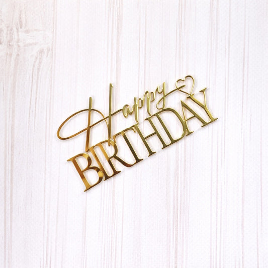 Cake Topper „Happy Birthday“ Gold (Dekor 22)