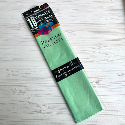 Seidenpapier 50×65 cm (10 Blatt) – Mintgrün