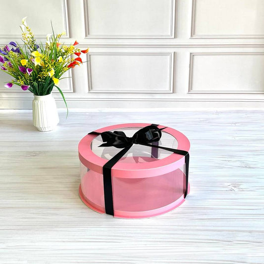 Box Verpackungsschachtel Transparent Rund ROSA