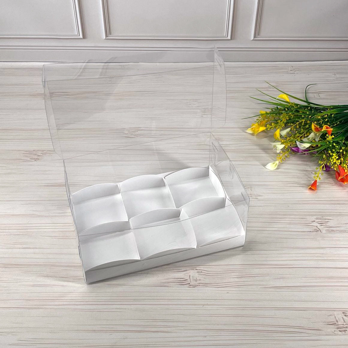Transparente Box für 6 Desserts 260x170x110 mm