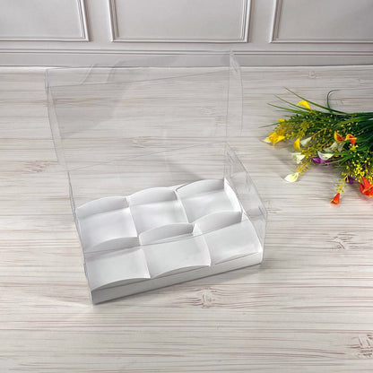 Transparente Box für 6 Desserts 260x170x110 mm