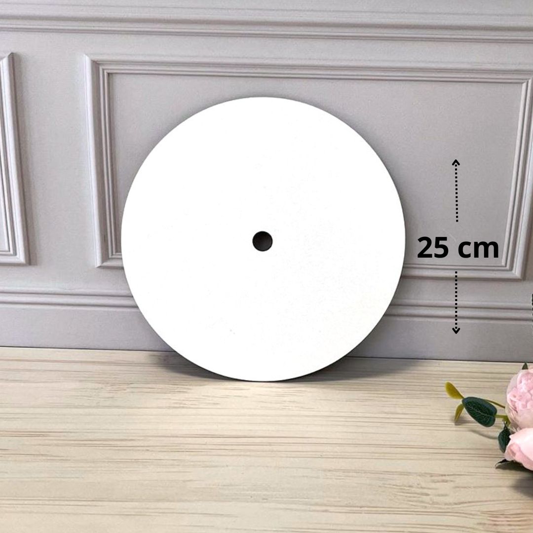 Tortenplatten, weiß, D25, 3 mm, Mittelloch D13 mm, MDF, 1 Stk