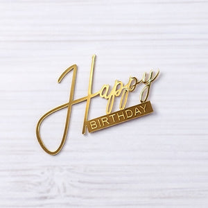 Cake Topper „Happy Birthday“ Gold (Dekor 29)