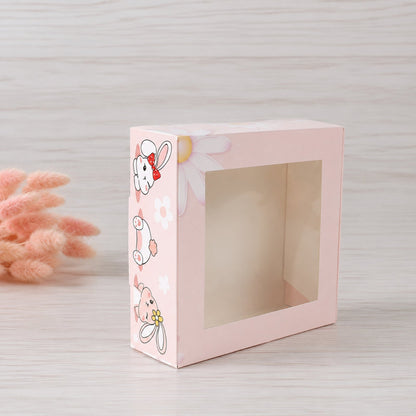 Box für Desserts mit Fenster 20x20x7 cm Häschen, 5 Stück