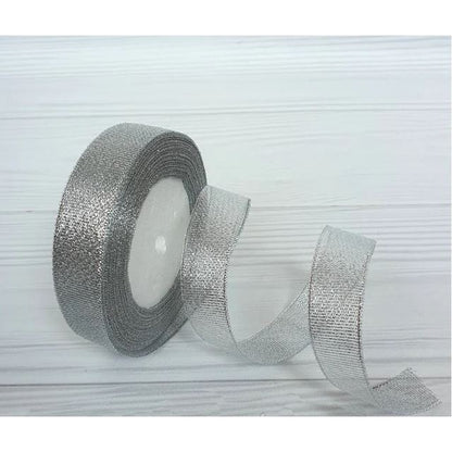 Brokatband 2 cm Silber/22,86 m Rolle