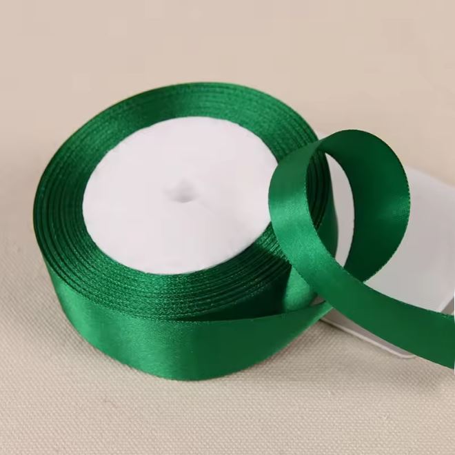 Satinband 2 cm Smaragd, 33 m Rolle