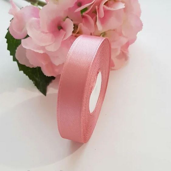 Satinband 2 cm Altrosa, 33 m Rolle