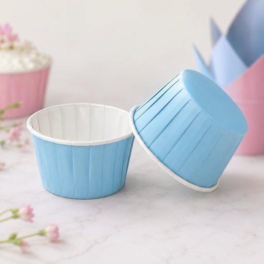 Cupcake / Muffin Backförmchen, 25 Stk – Blau/weiß