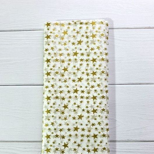 Seidenpapier 50×65 cm (10 Blatt) – Sterne (Gold)