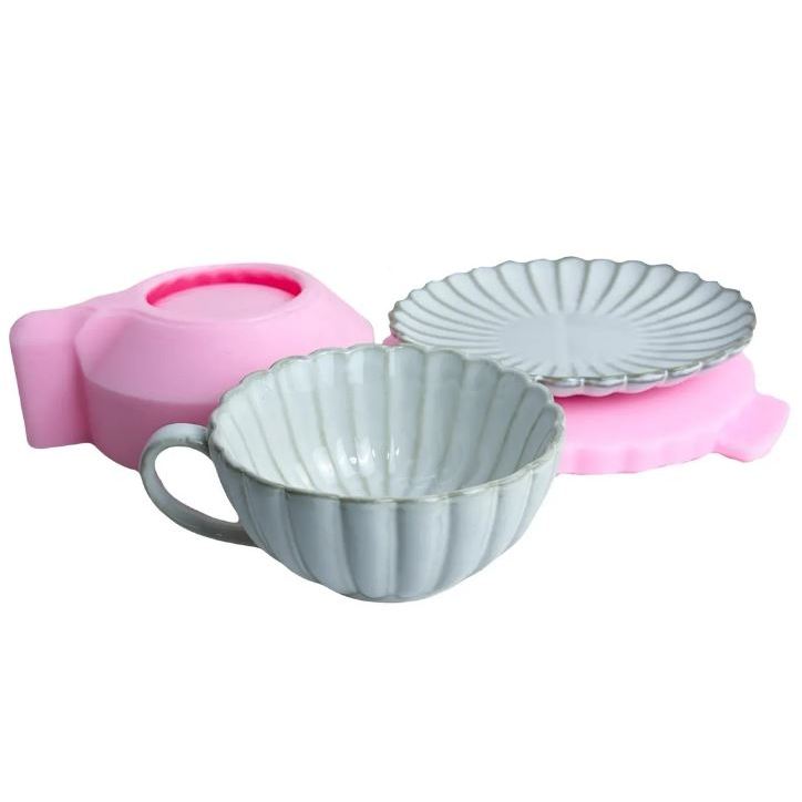 Silikonformen Tasse und Teller 3D