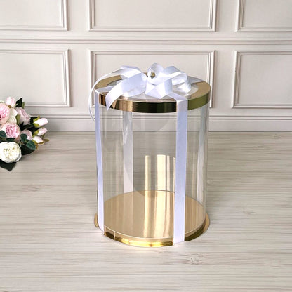 Box Verpackungsschachtel Transparent Rund GOLD