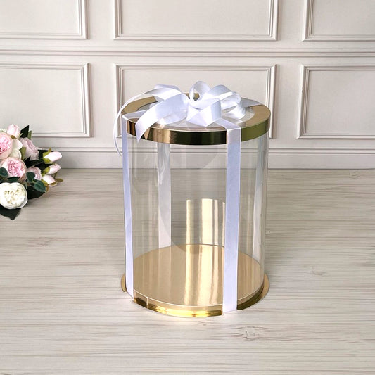Box Verpackungsschachtel Transparent Rund GOLD