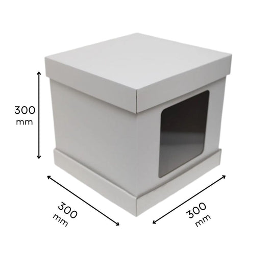 Tortenkarton 300 × 300 × 300 mm (5 Stück), mit Fenster, mit Deckel