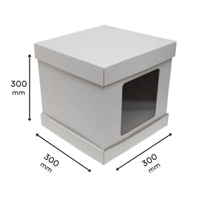 Tortenkarton 300 × 300 × 300 mm (5 Stück), mit Fenster, mit Deckel