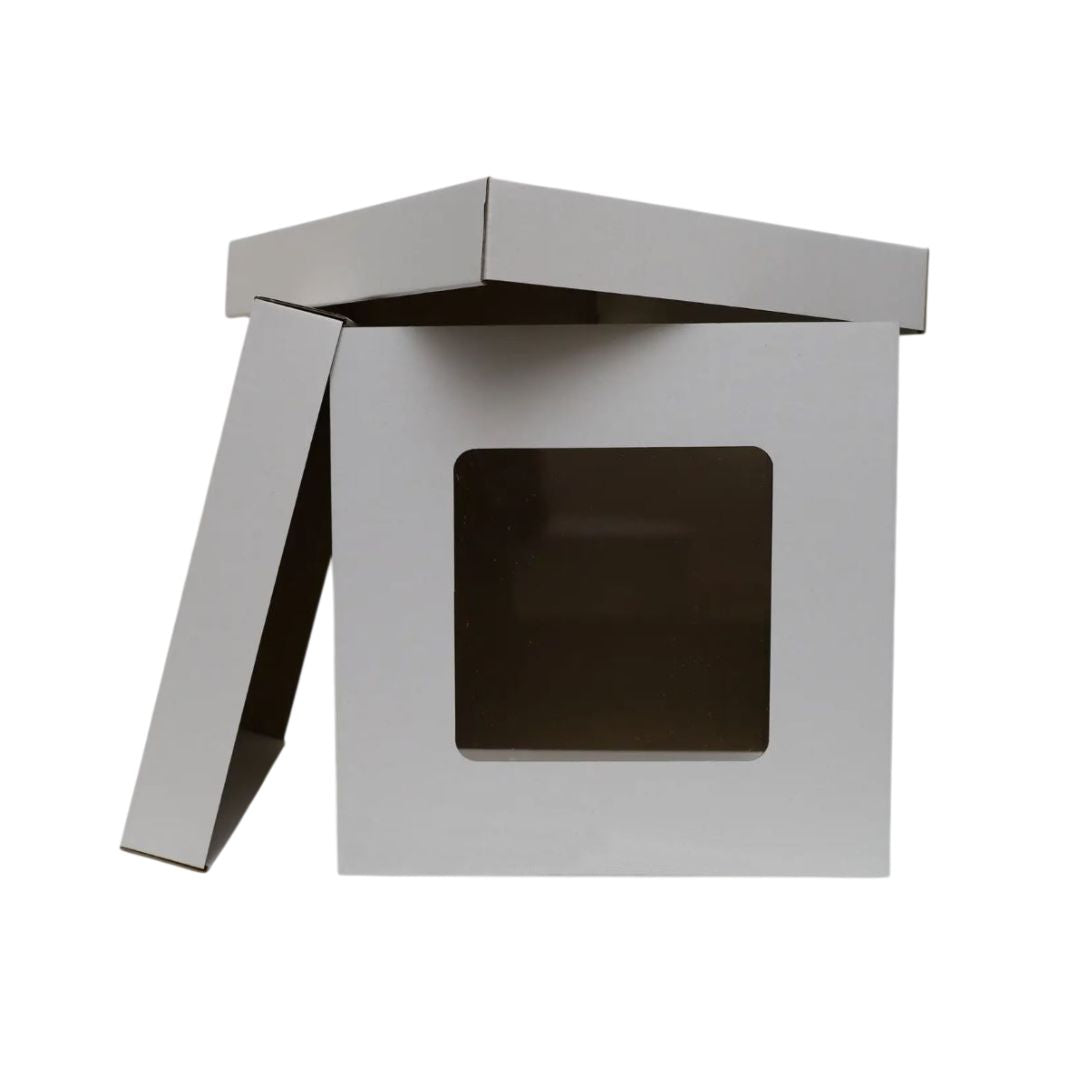 Tortenkarton 300 × 300 × 300 mm (5 Stück), mit Fenster, mit Deckel