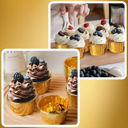 Cupcake / Muffin Backförmchen, 25 Stk – Gold