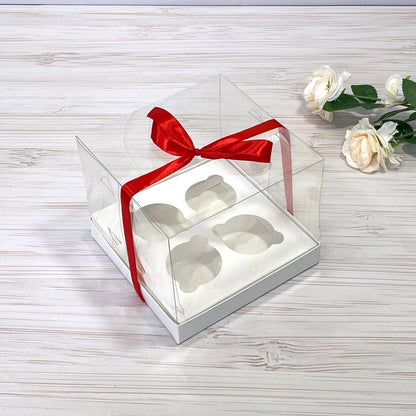 Transparente Box für 4 Cupcakes 180x180x150 mm/PET