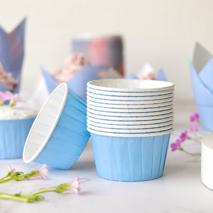 Cupcake / Muffin Backförmchen, 25 Stk – Blau/weiß