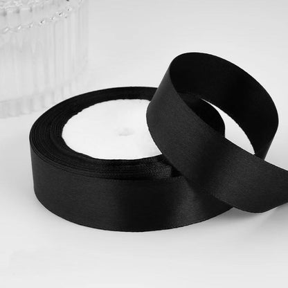 Satinband 2 cm Schwarz, 33 m Rolle