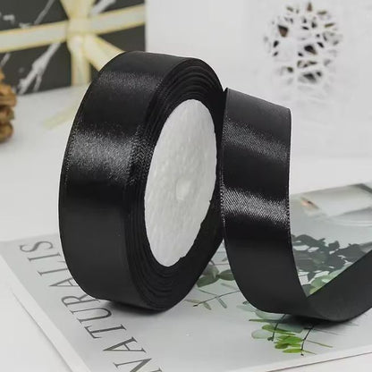 Satinband 2 cm Schwarz, 33 m Rolle