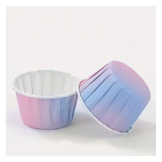 Cupcake / Muffin Backförmchen, 25 Stk –  Rosa-Lila-Farbverlauf