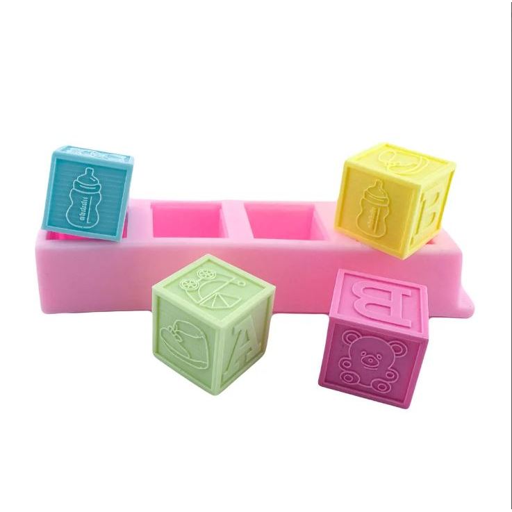 Silikonform vier Würfel 3D