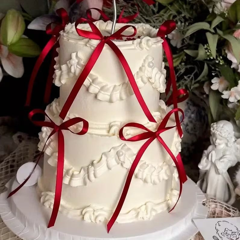 Tortenschleifen Rot – Satin (5 Stück)