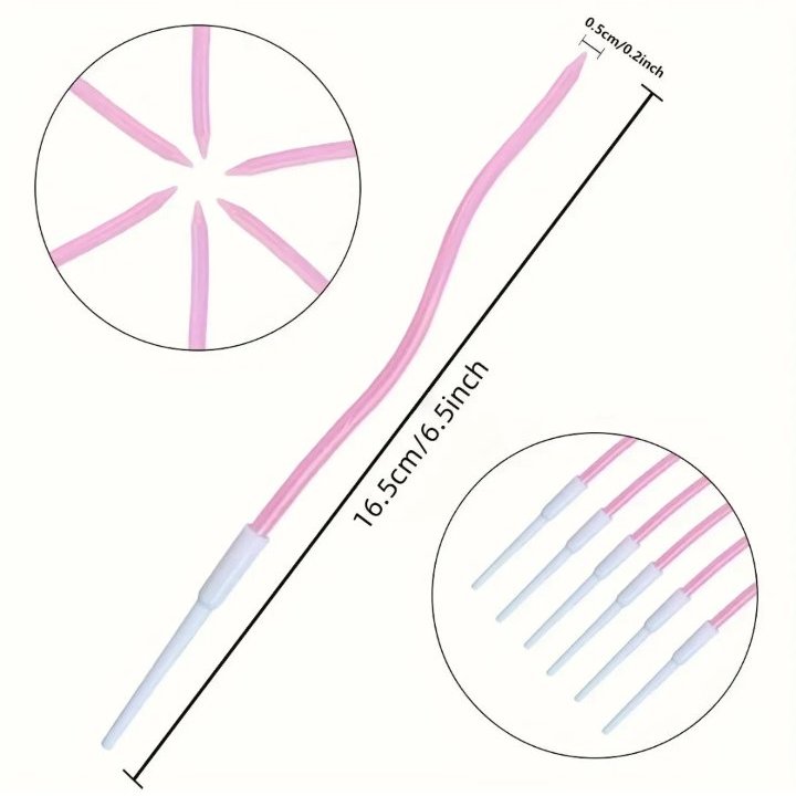 Gedrehte Kuchenkerzen, Rosa Perle, 11 cm - 6 Stk.