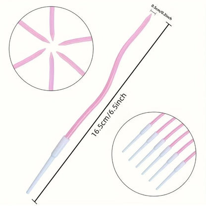 Gedrehte Kuchenkerzen, Rosa Perle, 11 cm - 6 Stk.