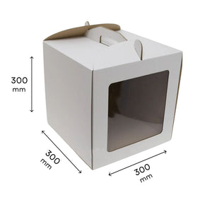 Tortenkartons 300 x 300 х (Höhe 300) mm (5 Stück), mit fenster
