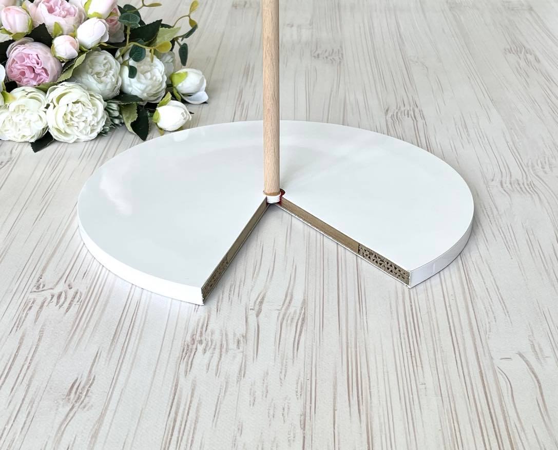 Set: Mehrstöckiger stabiler Tortenboden D30 cm (Weiß, H10 mm, Loch 12 mm) + Tortenmittelachse