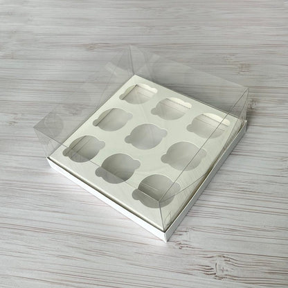 Transparent Box für 9 cupcakes 255x255x110 mm/PET
