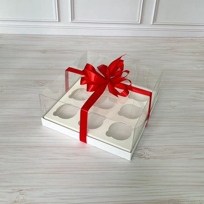Transparent Box für 9 cupcakes 255x255x110 mm/PET