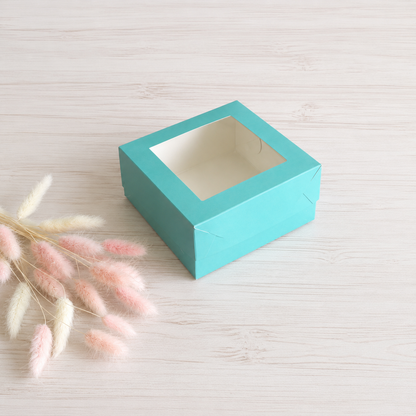 Box für Desserts mit Fenster 13x13x6 cm, Tiffany, 5 Stück