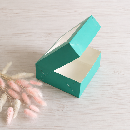 Box für Desserts mit Fenster 13x13x6 cm, Tiffany, 5 Stück