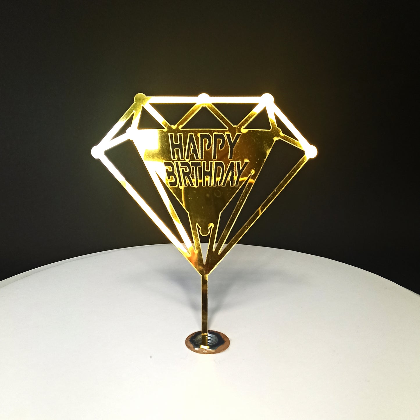 Cake Topper „Happy Birthday“ Diamond Gold (Dekor 4)