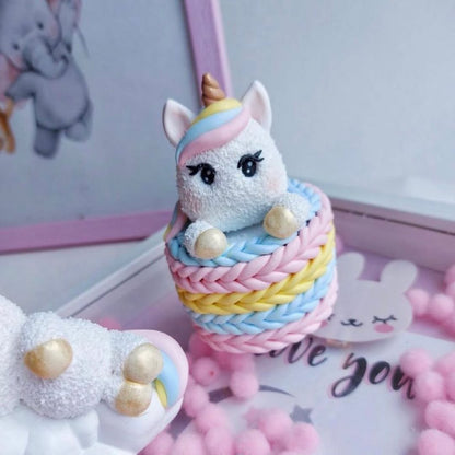 Silikonform Einhorn im Korb 3D