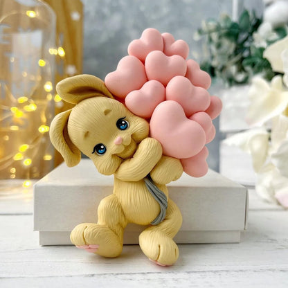 Silikonform Hase mit Herzen 2D